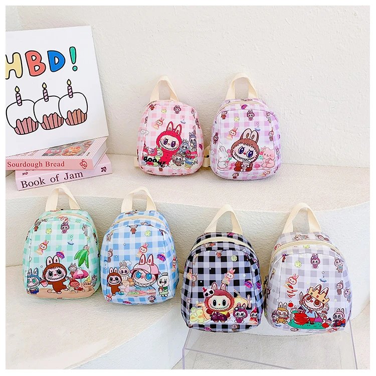 Design Mini Backpack Pink Gingham Rabbit Print Backpack - 23