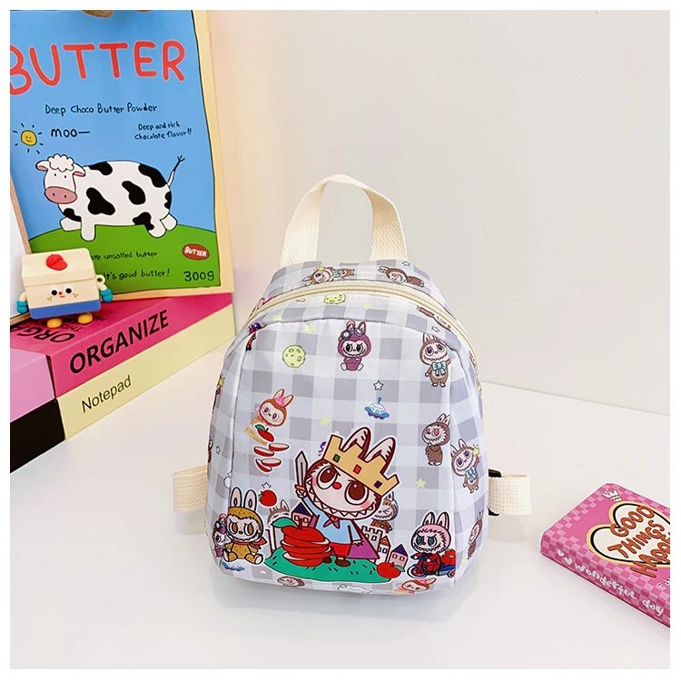 Design Mini Backpack Pink Gingham Rabbit Print Backpack - 26