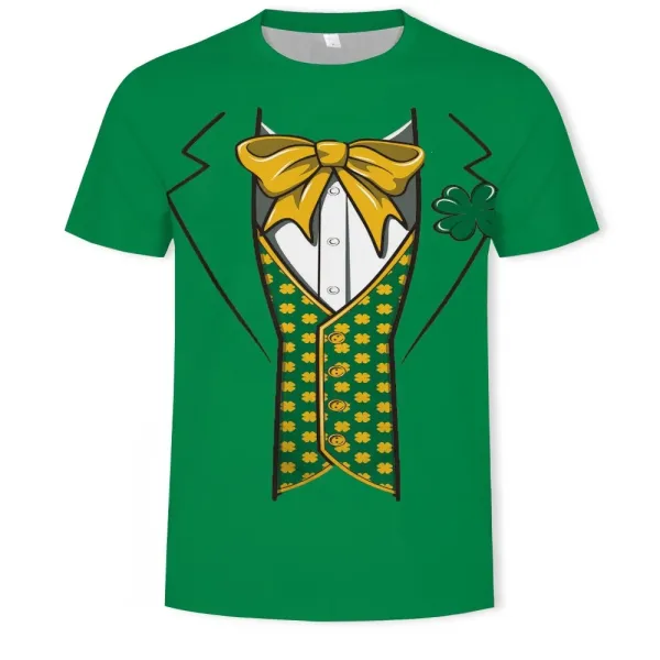 Design Leprechaun Tuxedo Graphic Green T-Shirt - 15