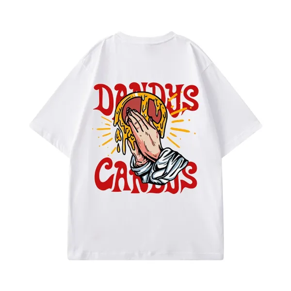 Design Dandys Candys Graphic Print White T-Shirt T-Shirts - 16