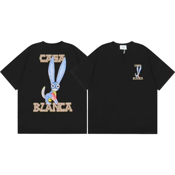 Casa Blanca Rabbit Graphic Oversized T-Shirt Black - 1