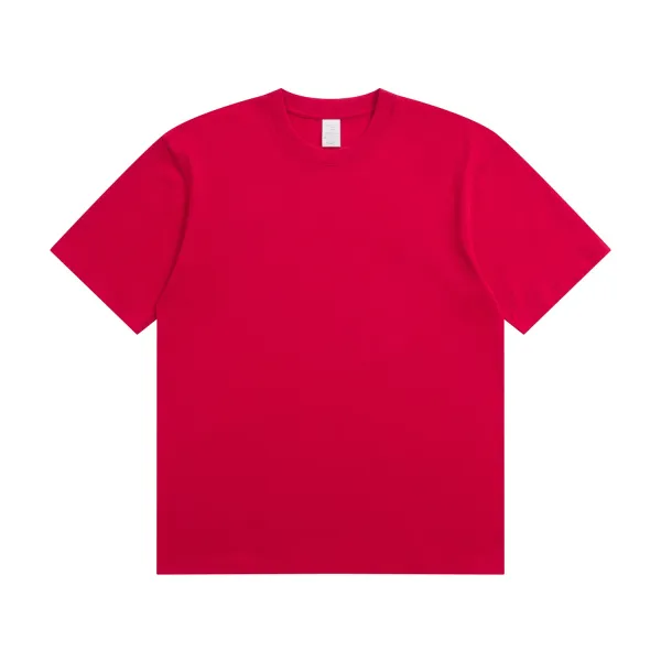 Design Basic Crew Neck Red T-Shirt - 1