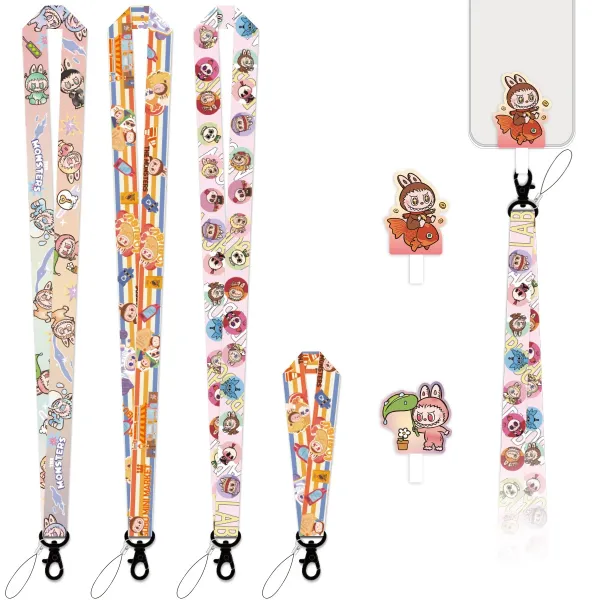 Design Lanyard with Cartoon Print Multicolor Neck Strap Accessories - 2