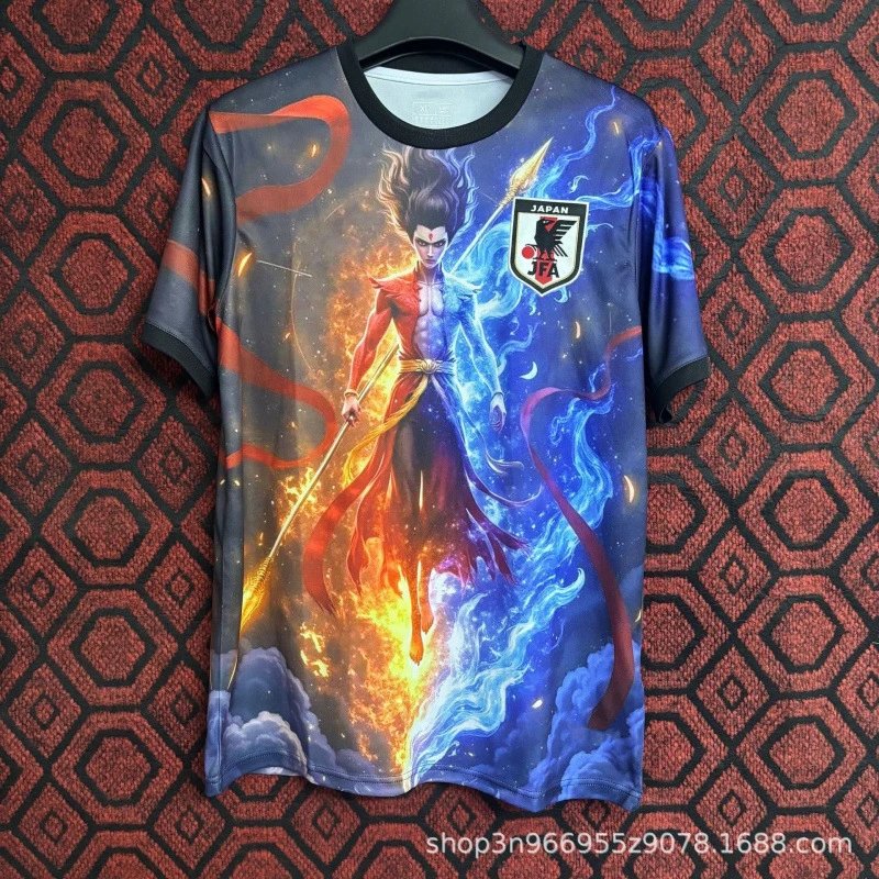 Japan Football Association x Anime-Inspired Fire and Ice Graphic T-Shirt