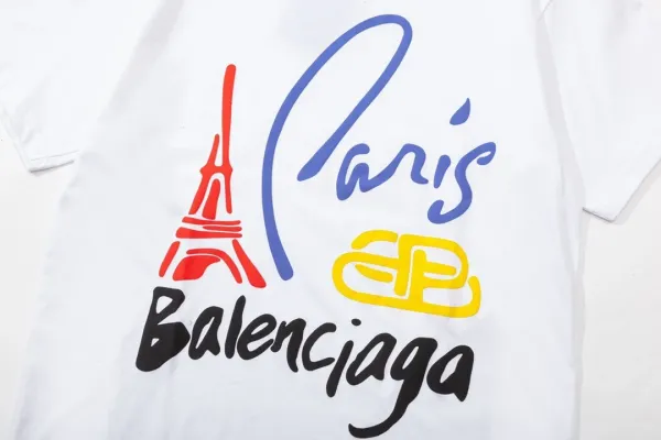 Balenciaga Distorted Logo White T-Shirt - 8