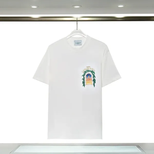 Casablanca Crest Embroidered White T-Shirt - 1
