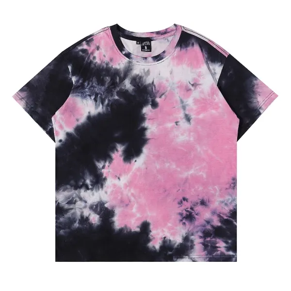 Design Tie-Dye Pink and Black T-Shirt - 1