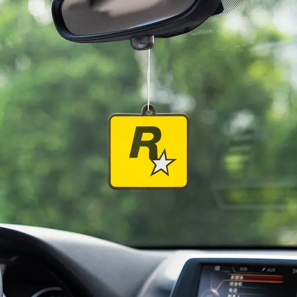 Design Rockstar Games Logo Car Air Freshener Yellow Accessories - 1