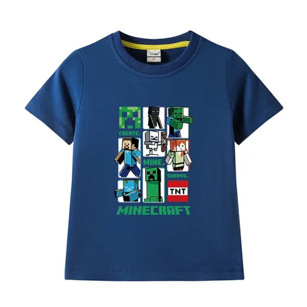 Design Minecraft Graphic Print Pink T-Shirt T-Shirts - 18