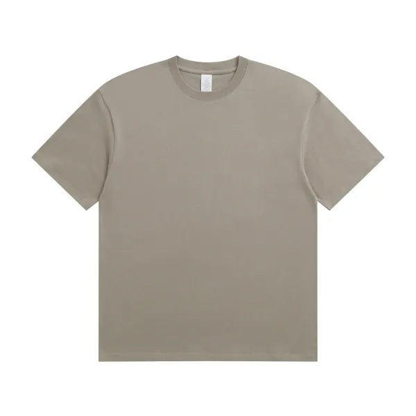 Design Basic Oversized Crewneck T-Shirt Beige Tops.t Shirts - 1