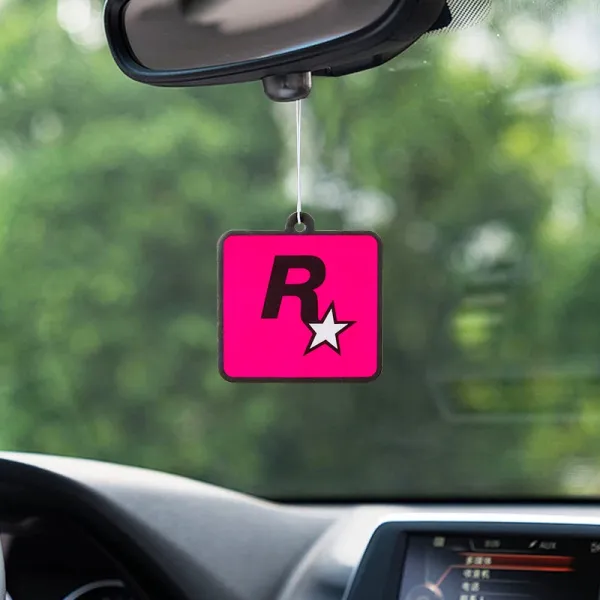 Design Rockstar Games Logo Car Air Freshener Pink Accessories - 1
