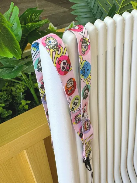 Design Lanyard with Cartoon Print Multicolor Neck Strap Accessories - 8