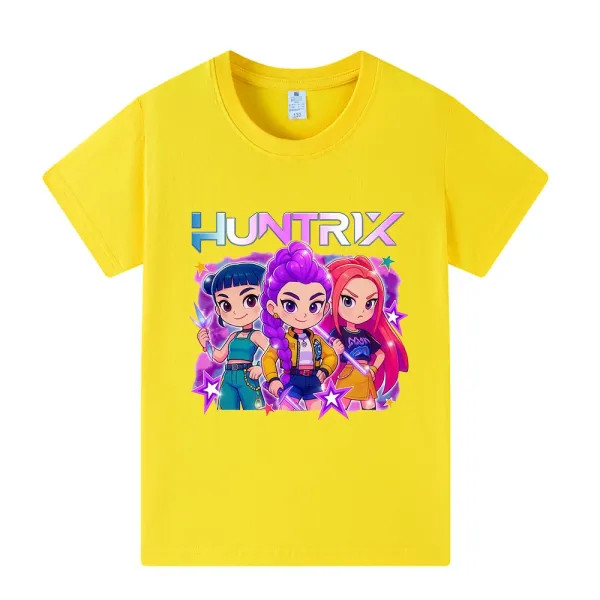 Design Huntrix Cartoon Characters Yellow T-Shirt T-Shirts - 1