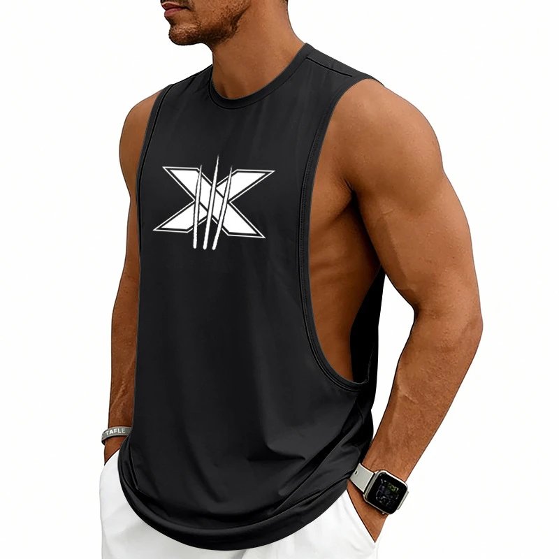 Design Graphic Logo Beige Muscle Tank Top Vest Top - 46