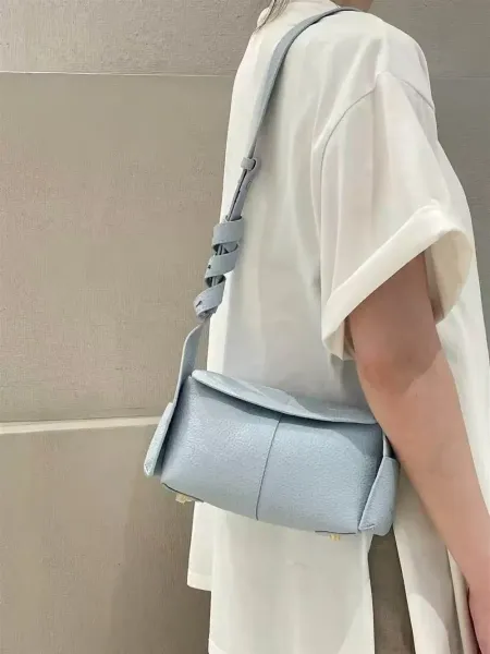 Design Mini Hobo Bag Water Mist Blue Shoulder Bags - 5