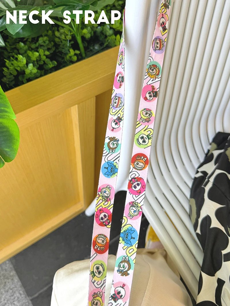 Design Lanyard with Cartoon Print Multicolor Neck Strap Accessories - 11