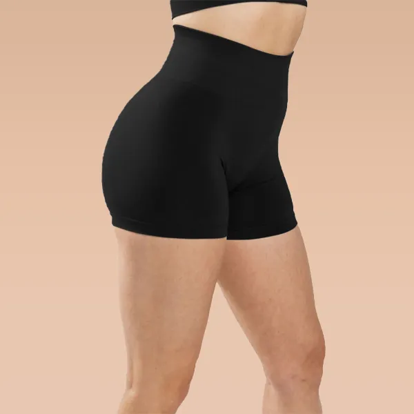 Design Black High-Waisted Sculpting Shorts - 1
