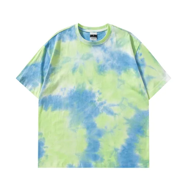 Design Tie-Dye Oversized T-Shirt Green and Blue - 1