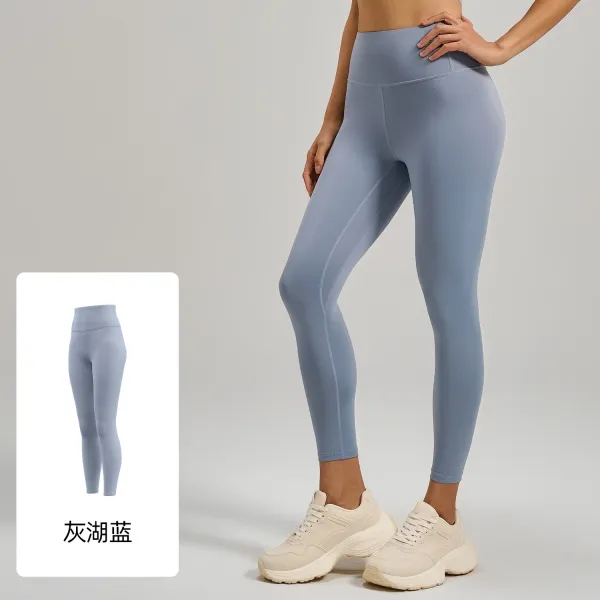 Design High-Waisted Seamless Leggings Grayish Blue - 1