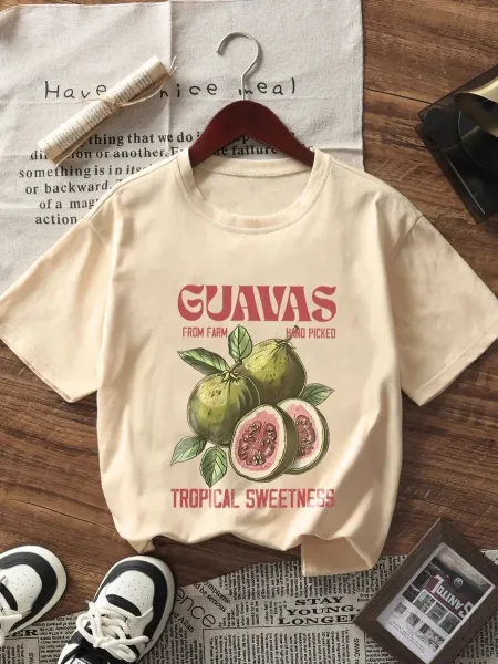 Design Guava Print Graphic T-Shirt White - 9