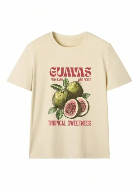 Design Guava Print Graphic T-Shirt White - 11