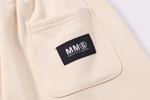 MM6 Maison Margiela Number Print Drawstring Shorts Beige - 8