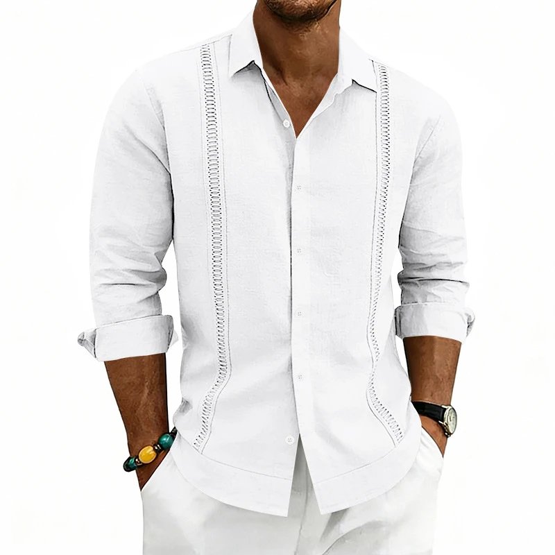 Design Guayabera-Style Shirt Army Green Shirt Tops Shirt - 40
