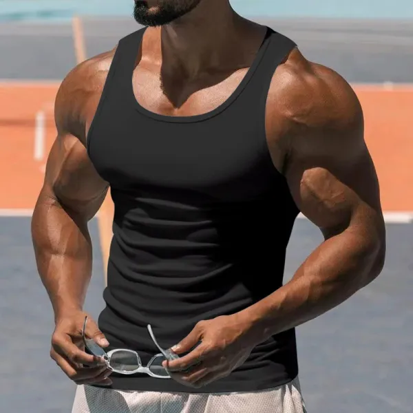 Design Basic Fit White Vest-Top - 12