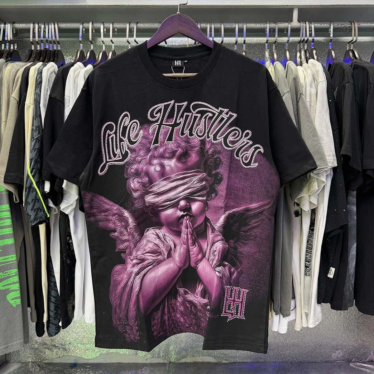 Design Life Hustlers Jesus Is King Graphic T-Shirt Black T-Shirts - 11