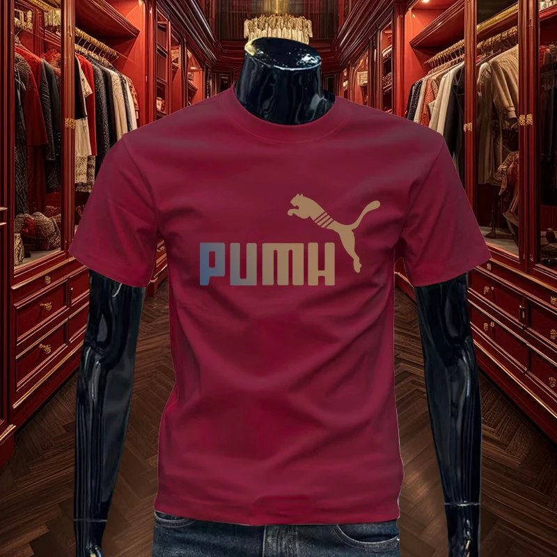 Puma Logo Tee Burgundy T-Shirt - 29