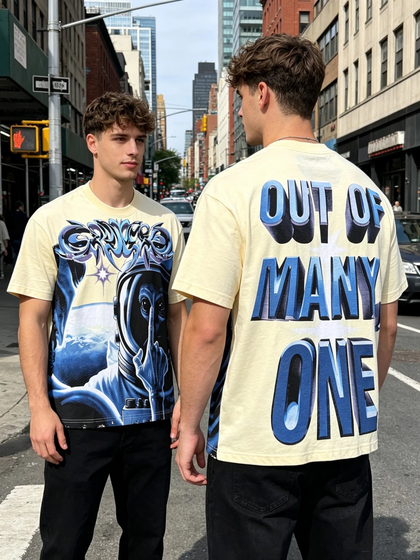 Godspeed Out of Many Astronaut Graphic T-Shirt Black - 7