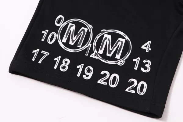 MM6 Maison Margiela Number Print Drawstring Shorts Beige - 19