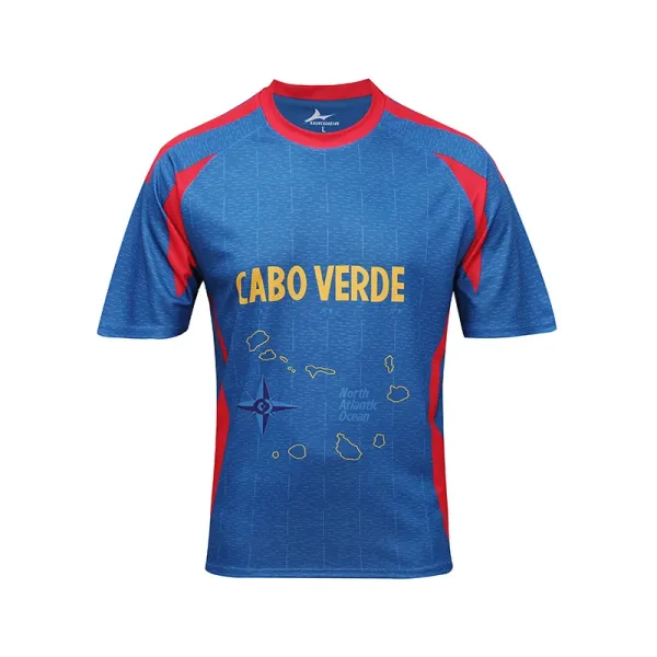 Mizuno Cabo Verde Map Graphic T-Shirt Blue / Red - 1