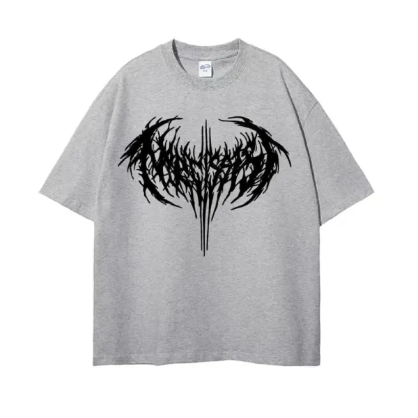 Design Blackened Logo Graphic Gray T-Shirt - 1