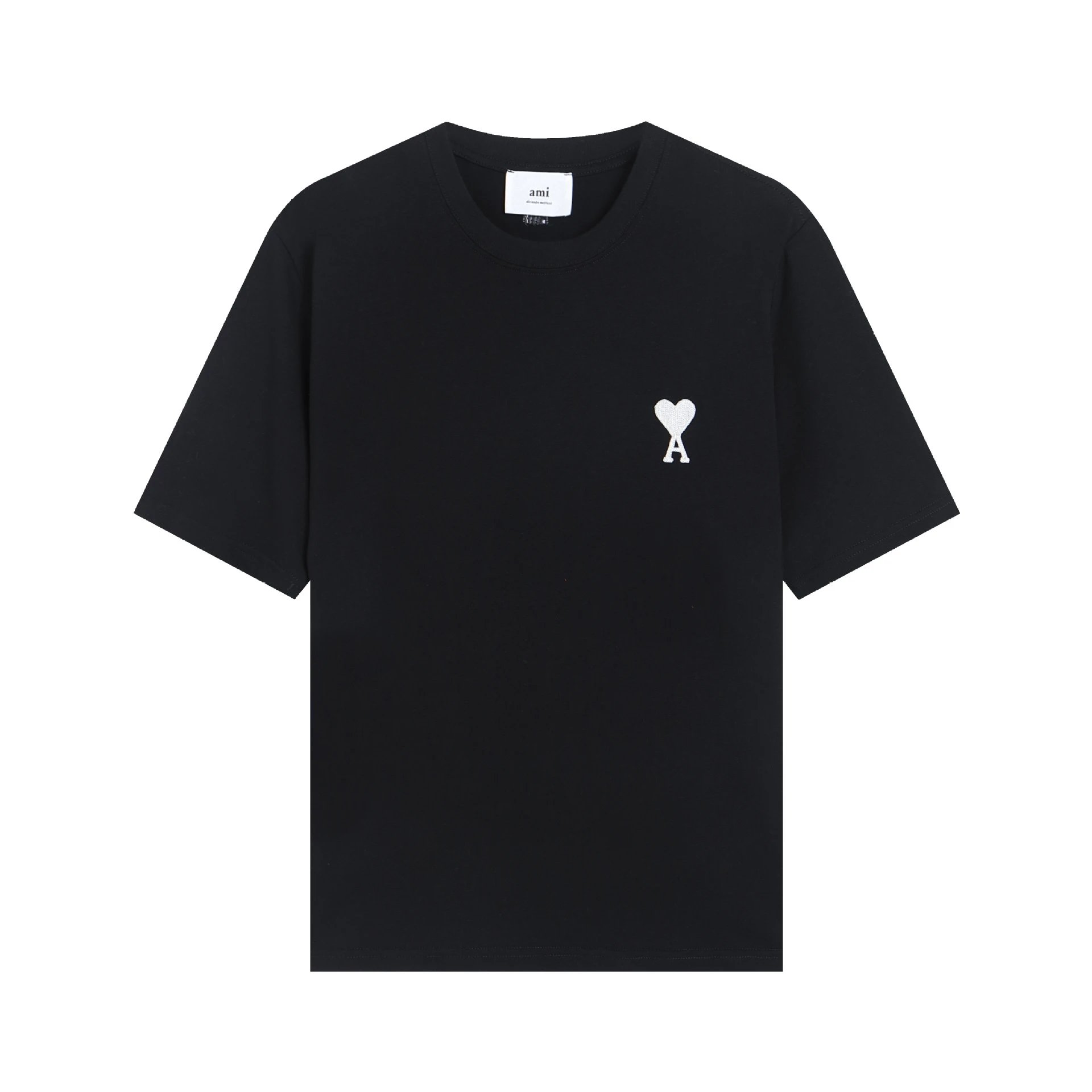 AMI Paris Logo Embroidered Beige T-Shirt - 11