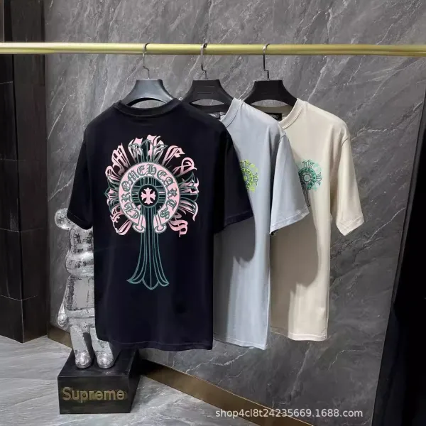 Chrome Hearts Floral Cross T-Shirt Black - 3