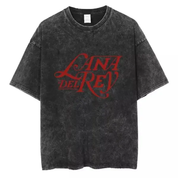 Design Lana Del Rey Acid Wash Black T-Shirt T-Shirts - 1