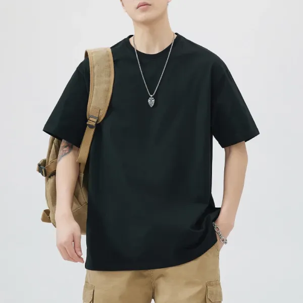 Design Oversized Crewneck Black T-Shirt - 1