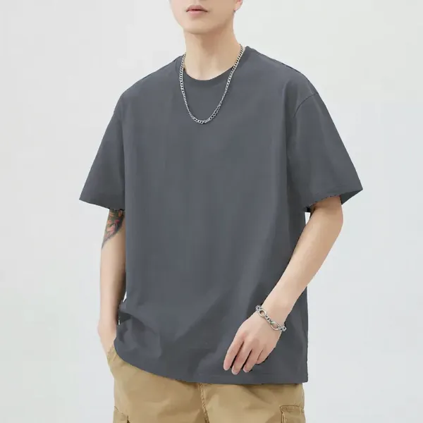 Design Oversized Crewneck T-Shirt Charcoal Gray T-Shirt - 1