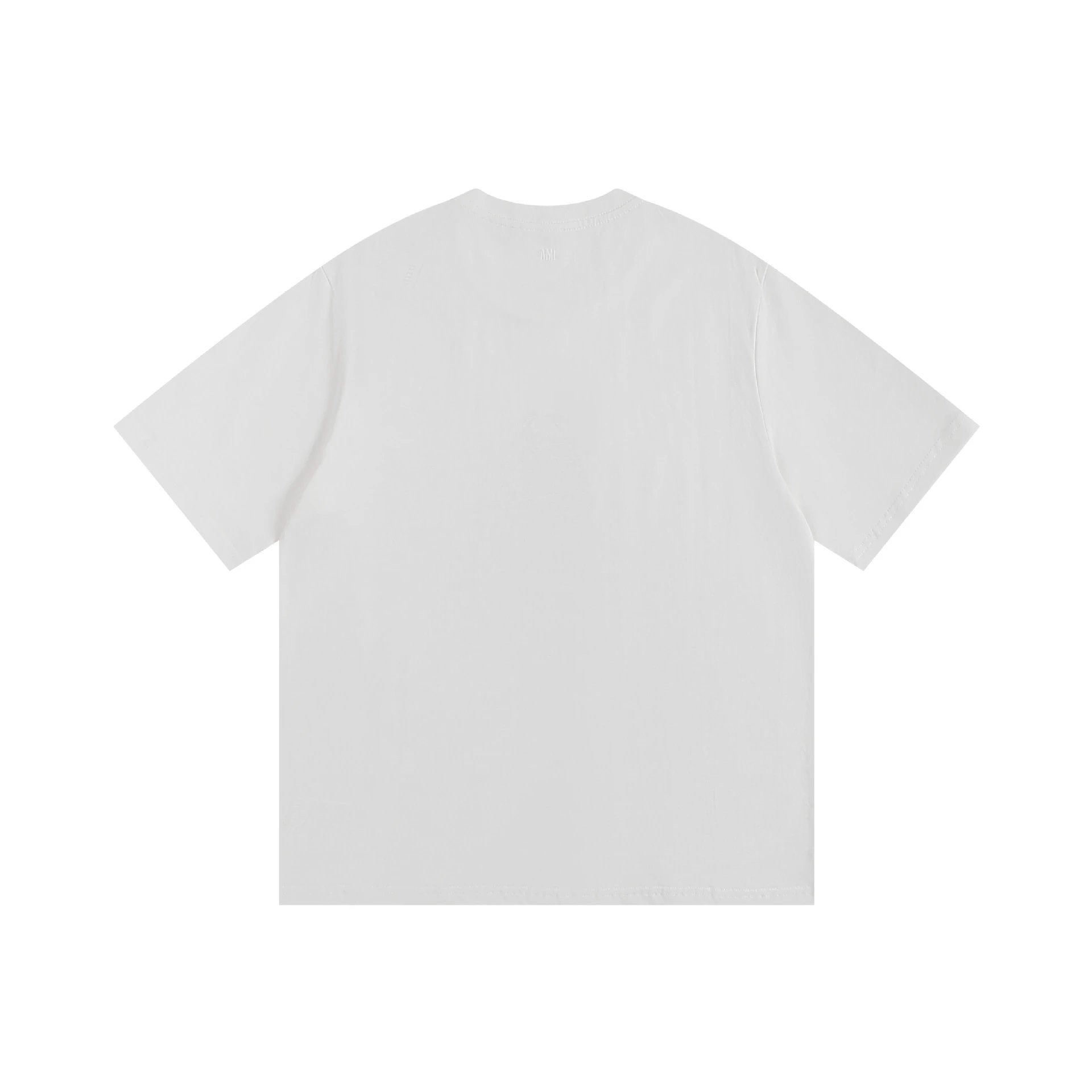 AMI Paris Logo Embroidered Beige T-Shirt - 27
