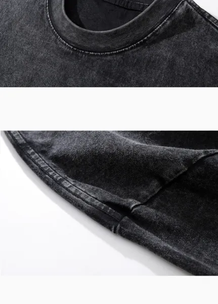 Design Shinigami Graphic Washed Black T-Shirt - 7