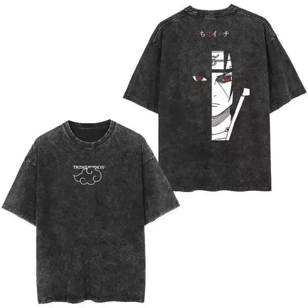 Design TRZNSTUDIOS x Naruto Itachi Uchiha Acid Wash T-Shirt T-Shirts - 1