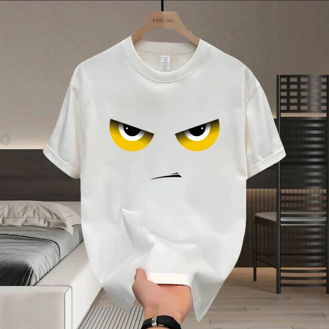 Design YZEL MC Angry Eyes Graphic T-Shirt White T-Shirts - 9
