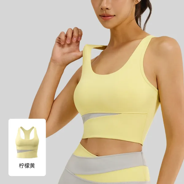 Design Cut-Out Sports Bra Lemon Yellow Activewear - 1