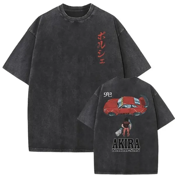 Design Akira Nakai-San Graphic Washed Black T-Shirt T-Shirts - 1