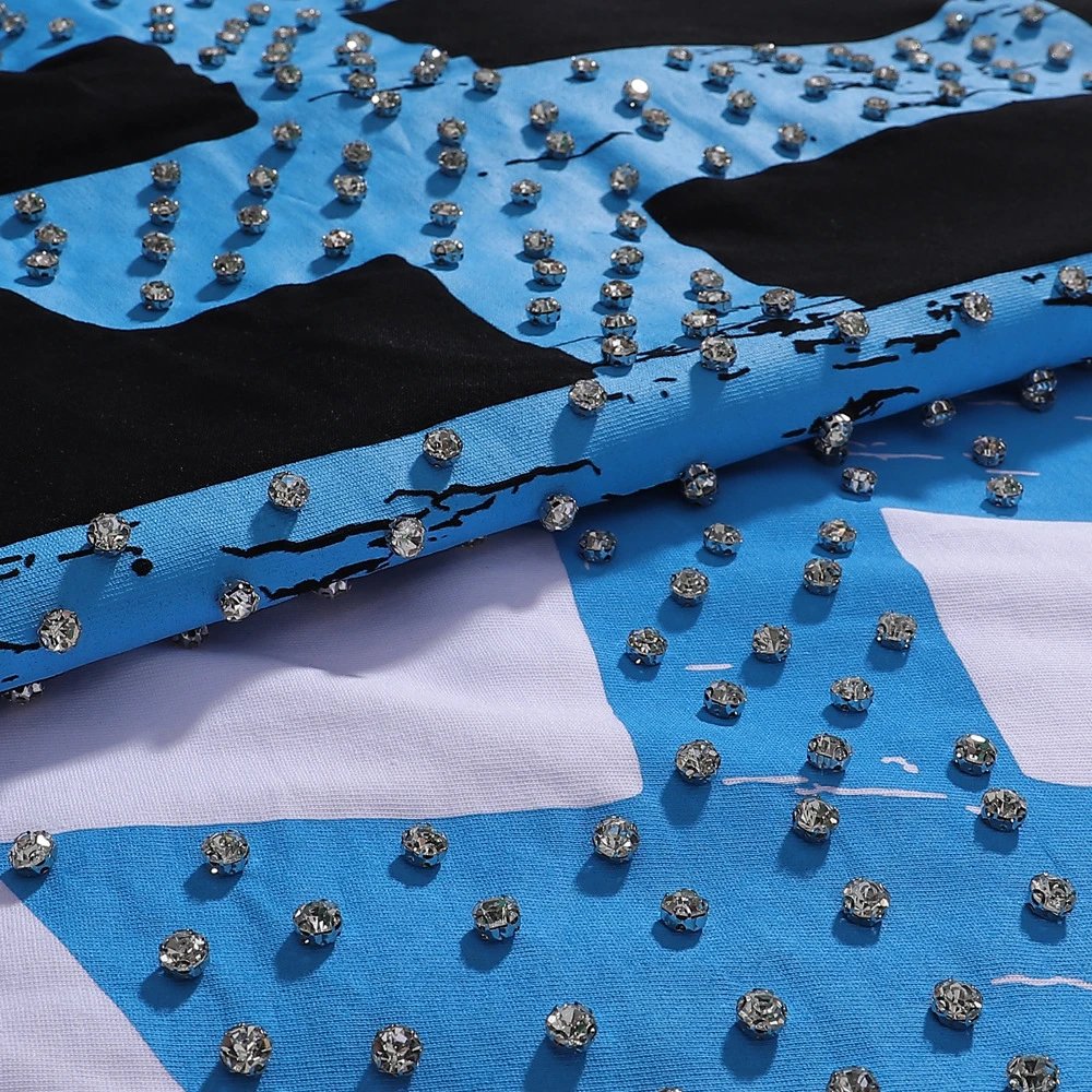 Design Studded Blue 'H' Graphic T-Shirt Black - 13