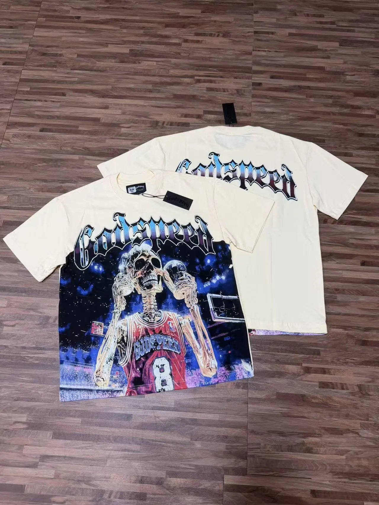 Godspeed Skate Skull Graphic T-Shirt White - 8