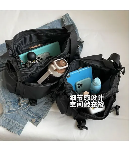 Design Utility Messenger Bag Black Crossbody Bag - 12