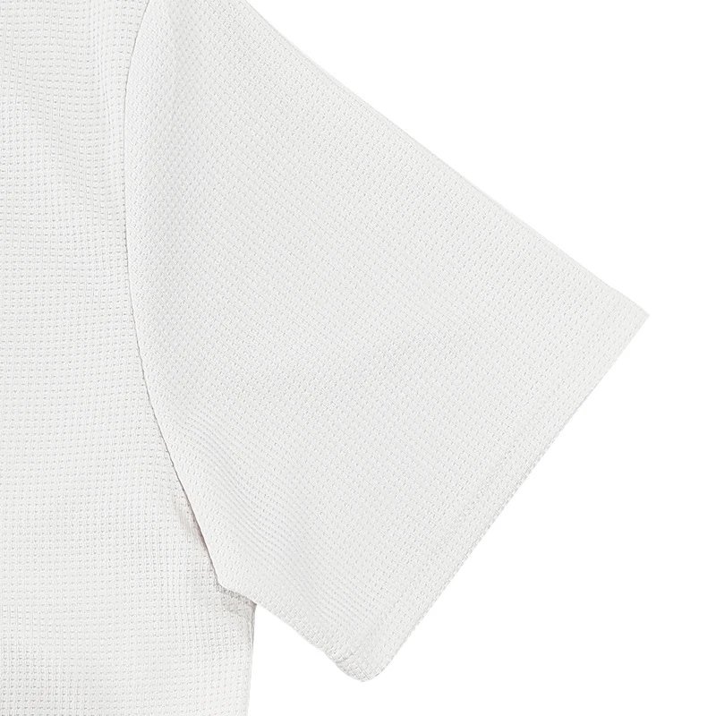 Design Waffle Knit Polo Shirt Light Gray Tops Polo - 26