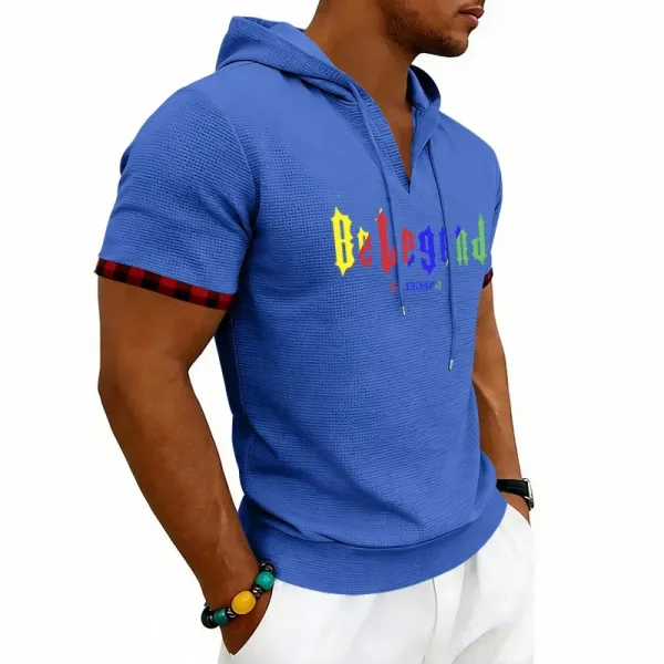 Design Be Legend Rainbow Print Hooded T-Shirt White Hoodie - 12